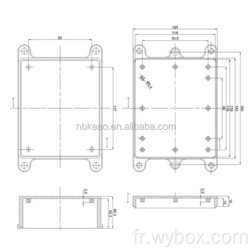 Niveau de protection IP65 ABS boîte de jonction murale étanche boîtier électronique extérieur boîte de jonction antidéflagrante eau